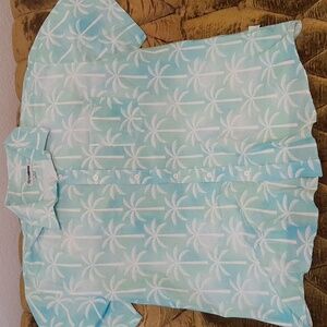 Tipsy Elves Aqua Palm Tree Shirt XXL